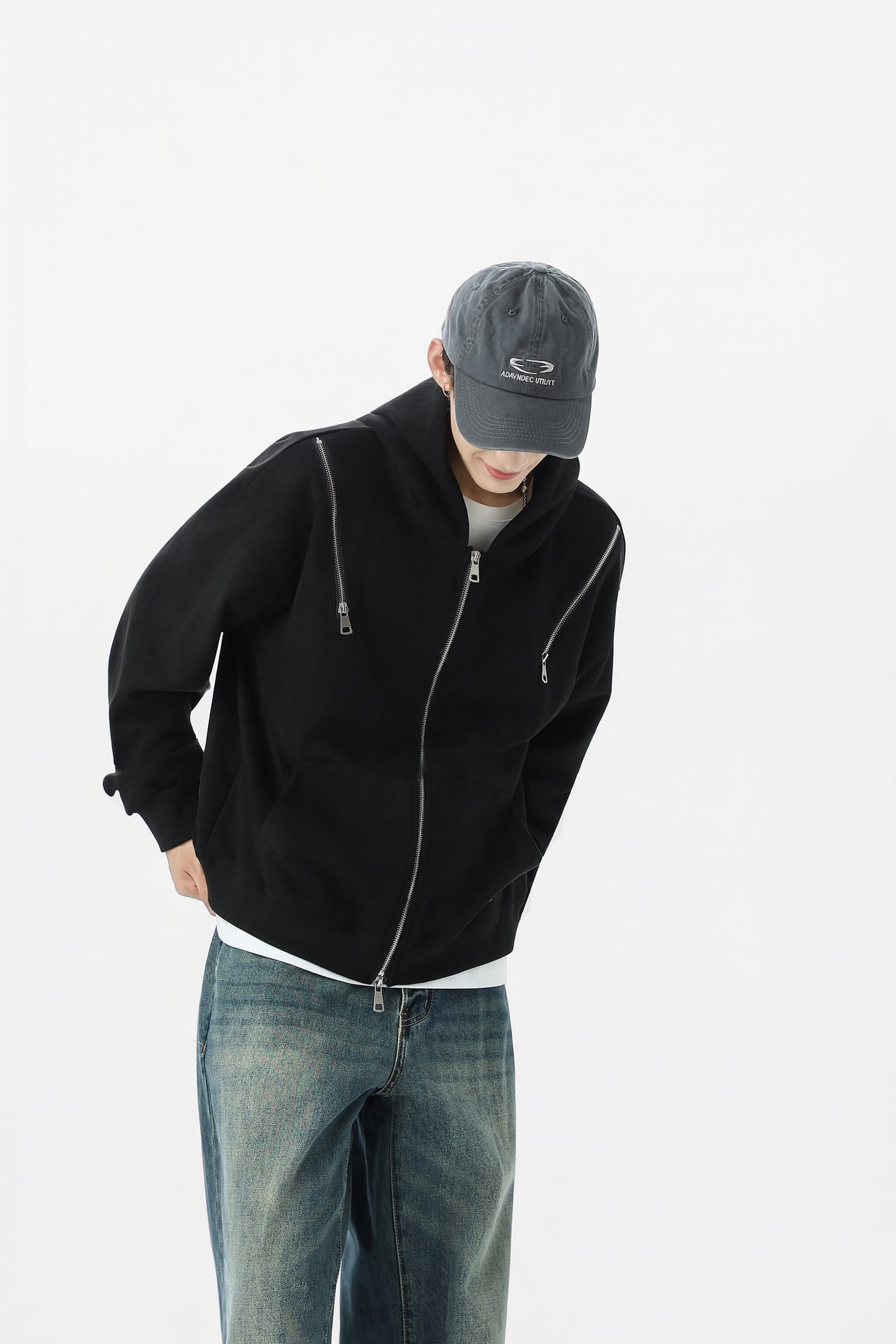 ジッパー付きパーカー el1461 | elev fashion store