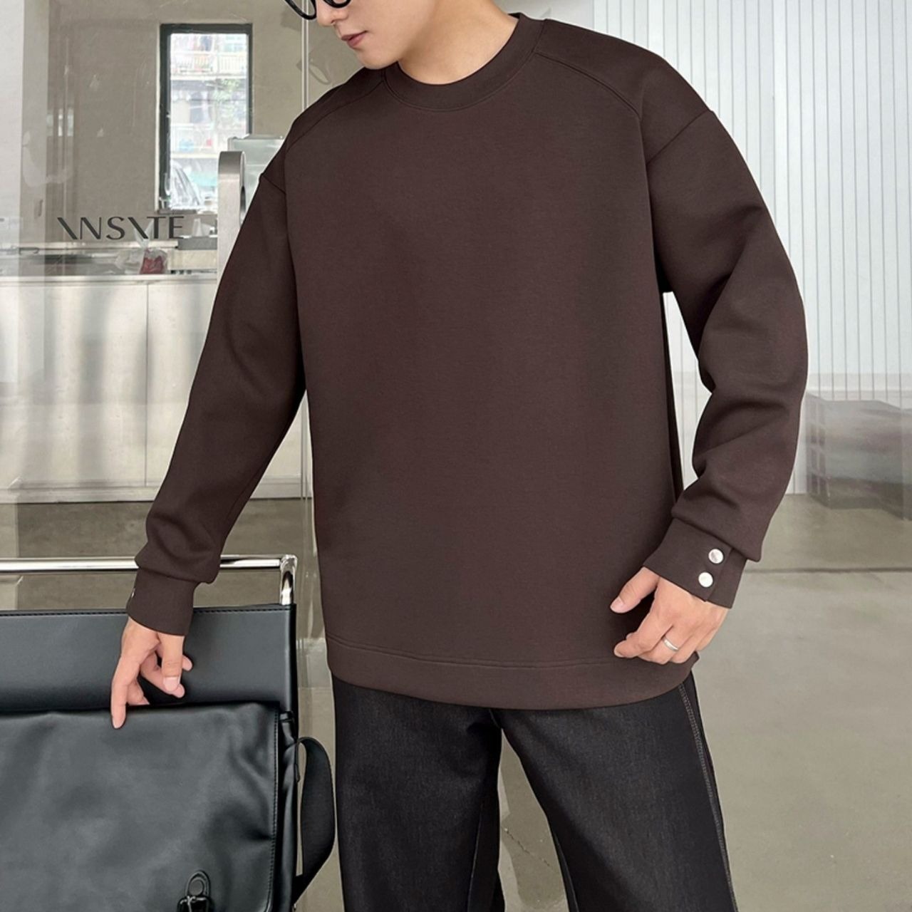 袖2スナップロングTシャツ　1215