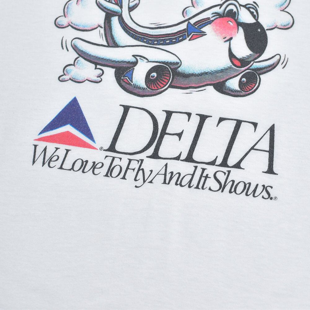 80s USA製 DELTA デルタ航空 企業Tシャツ キャラクター プリント