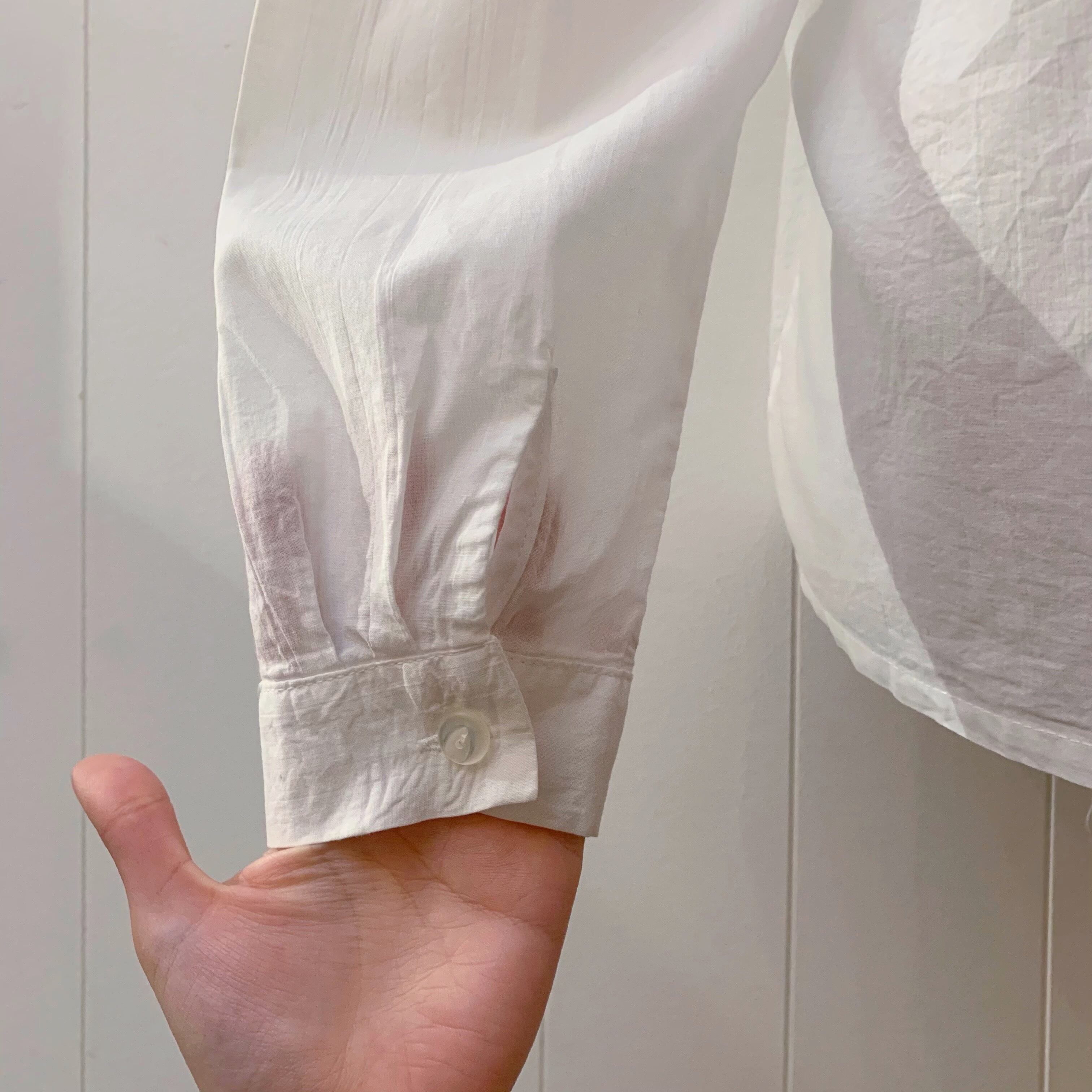 white ribbon flower embroidery blouse