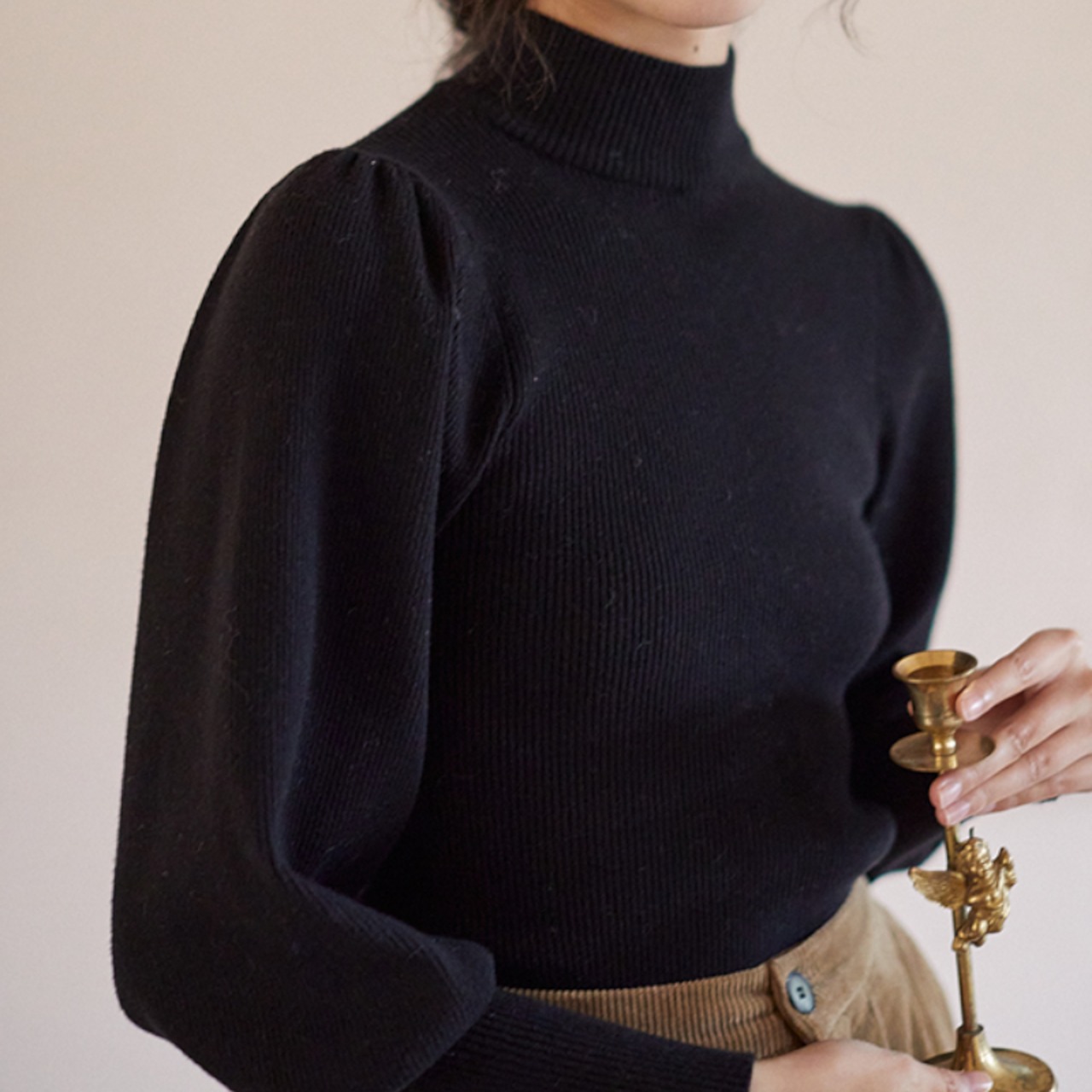 ハーフタートルネックボトミングニットトップ W00944