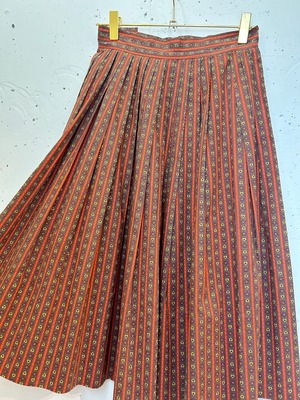 50’s 60’s cotton Heart&flower pleats skirt