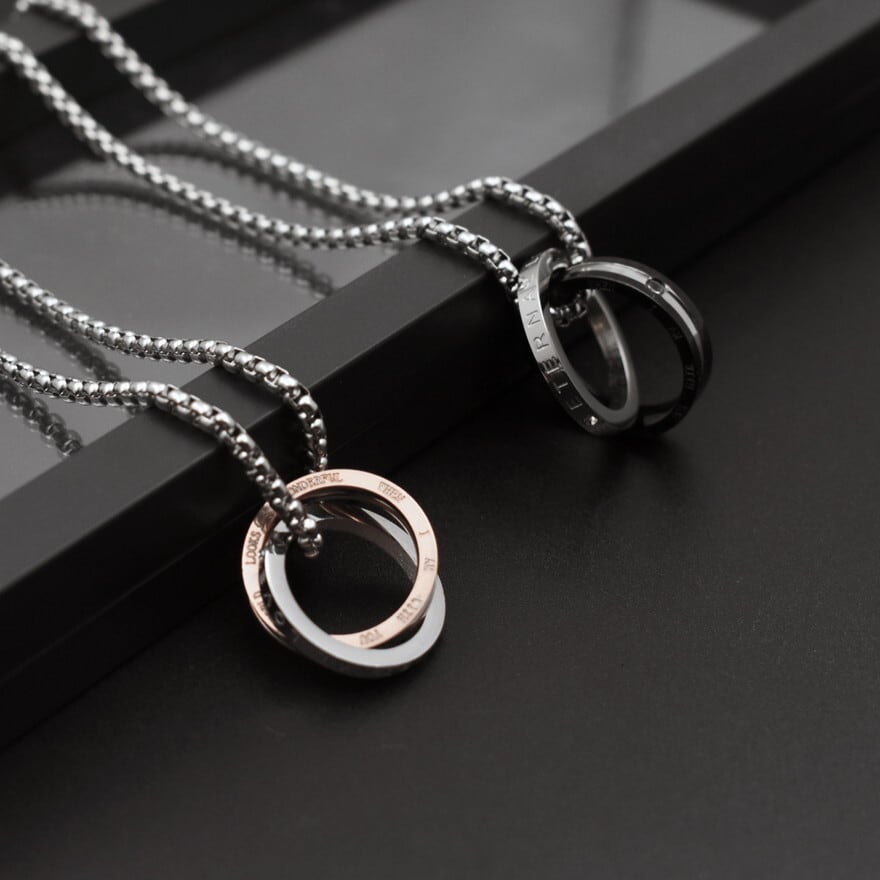 ゴシック ネックレス ダブルリング 推し活| ダブルリングネックレス 日常コーデにも