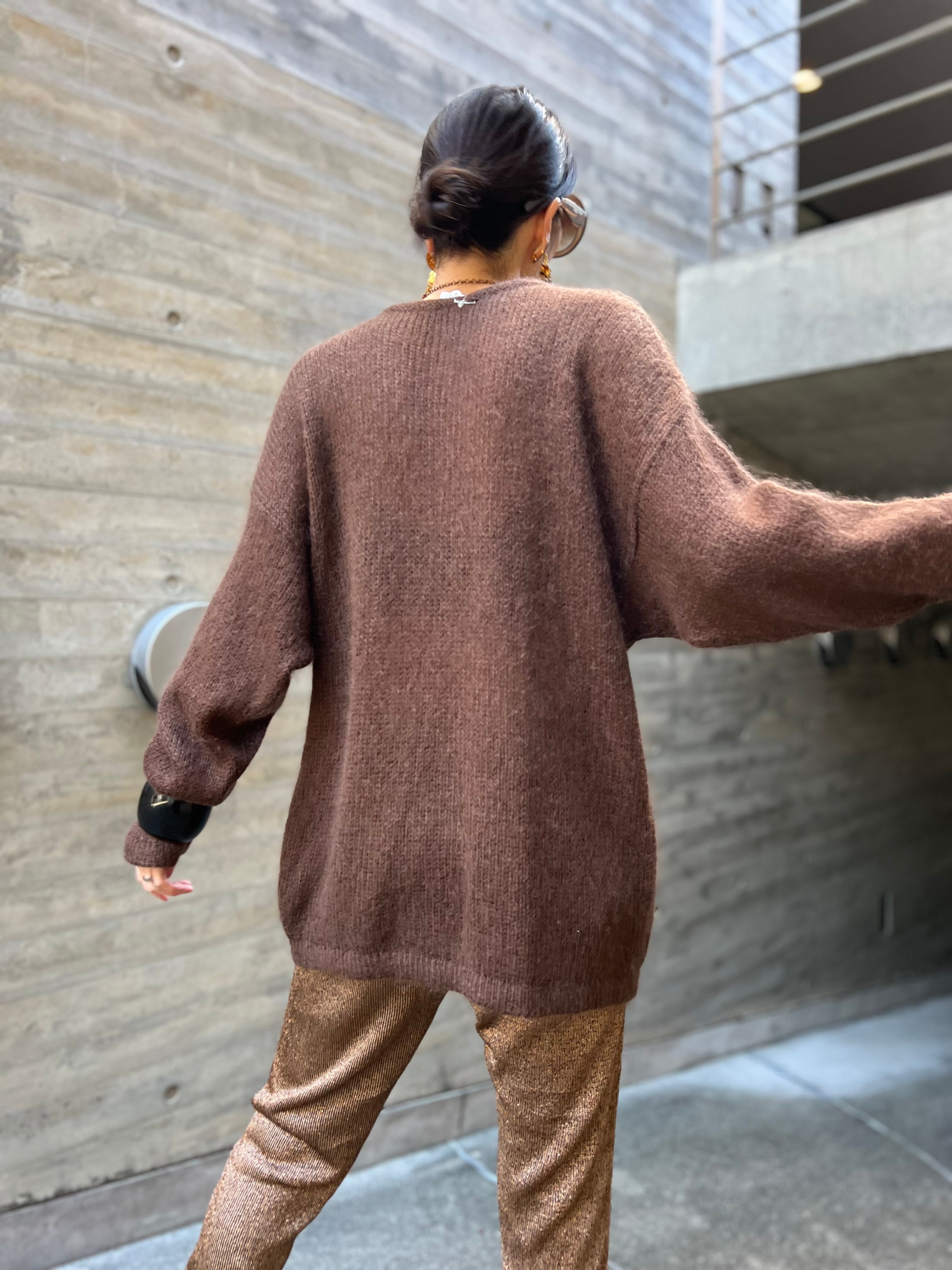 80s Mocha brown × mohair sweater ( ヴィンテージ モカブラウン