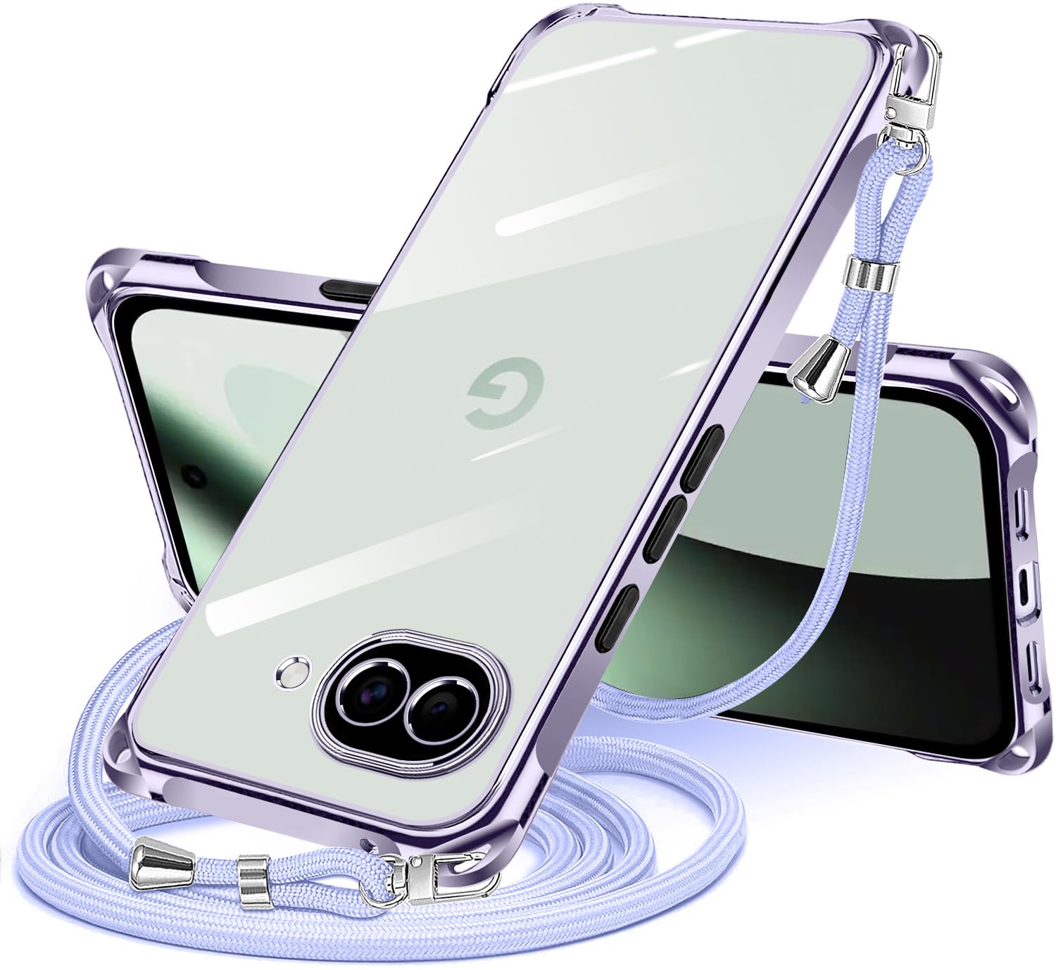 NISIILNG Google Pixel 10a 用 ケース クリア ショルダー グーグルピクセル10a カバー 縦/横 2WAY 肩掛け