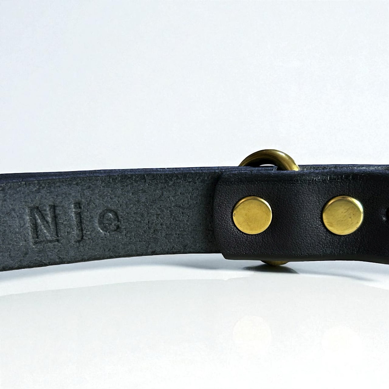 ナローベルト スタッズベルト 栃木レザー 【Nje-bt19-3GD】 | cazari.000