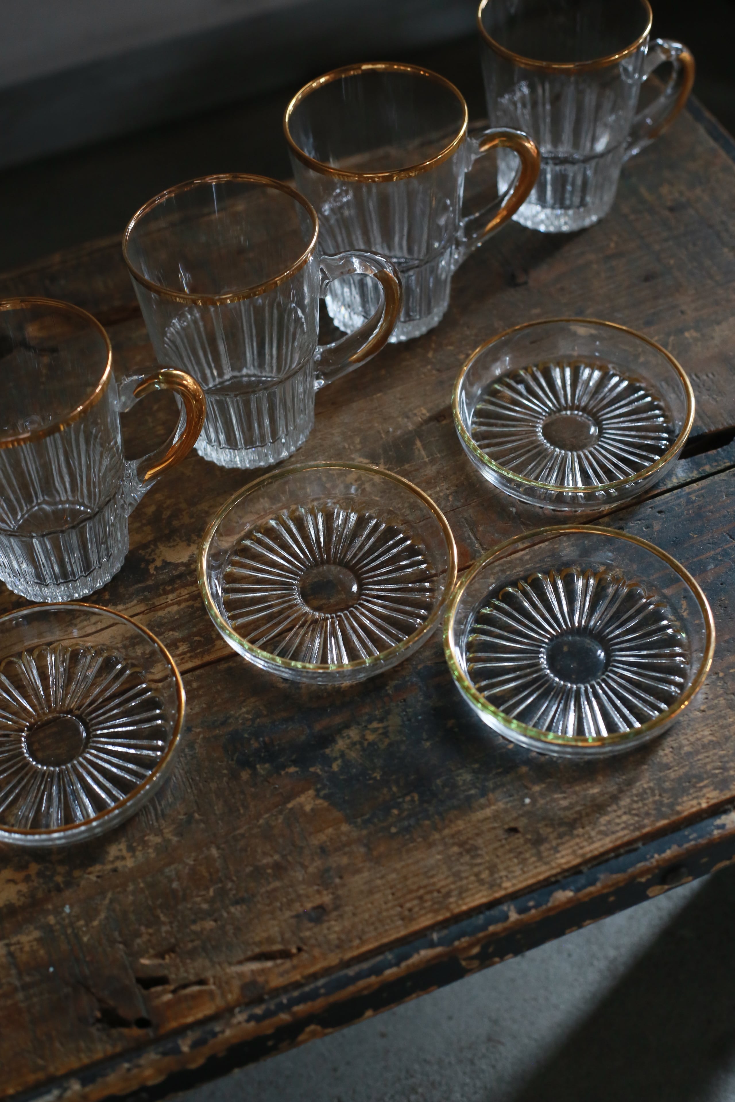 古い国産のガラスカップ&ソーサー