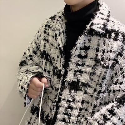 予約販売】ジャケット チェック柄 アウター メンズ モノトーン