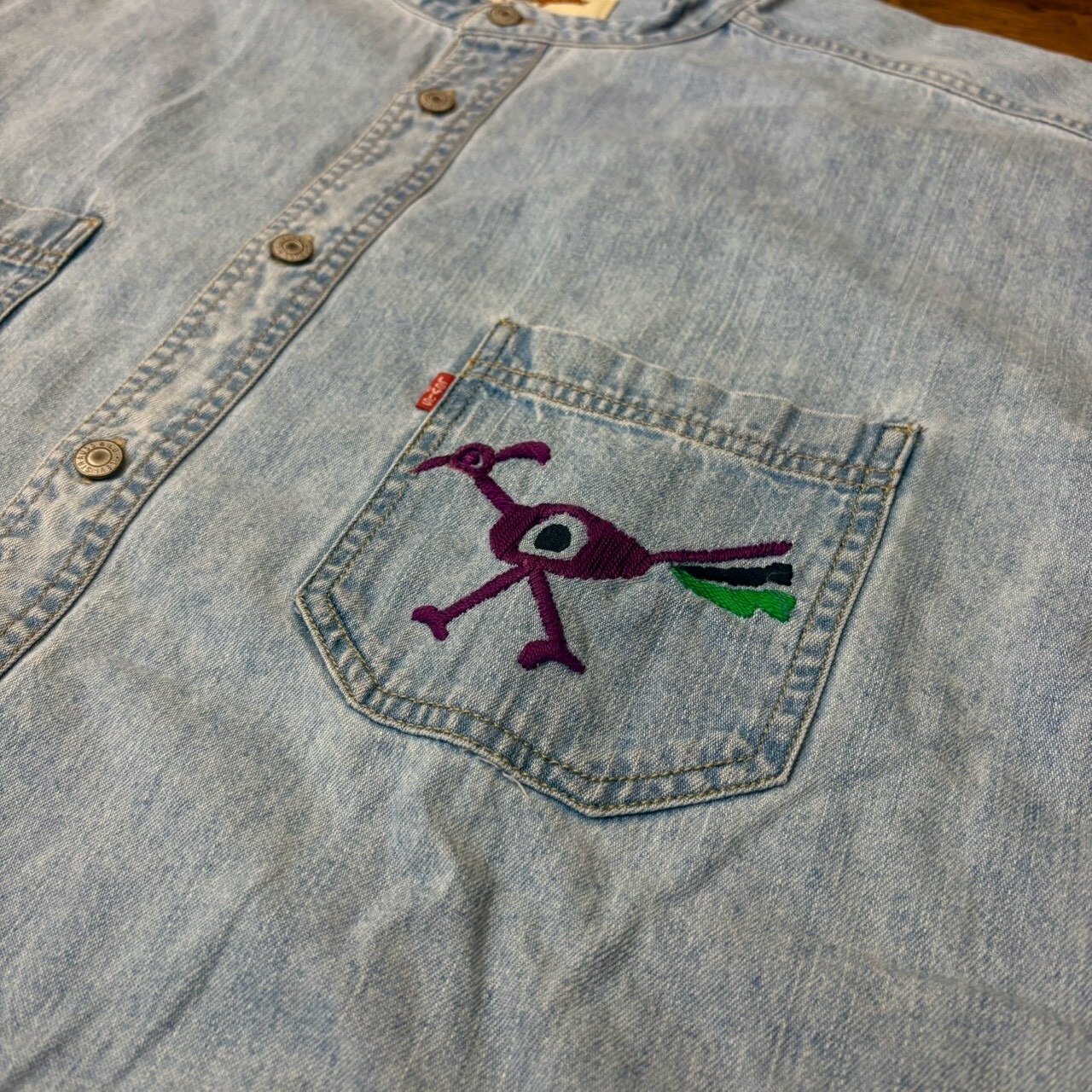 ナスングワム【Nasngwam】Indian motif Denim Shirt　XLサイズ - 2