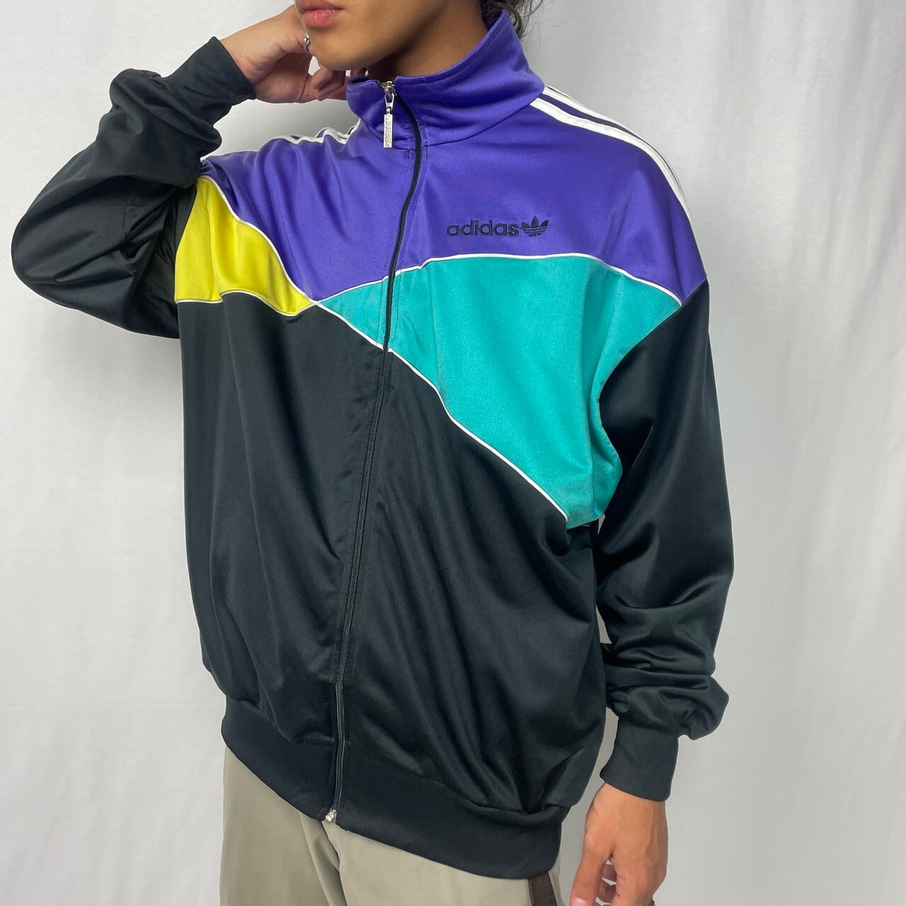 80年代 adidas アディダス ジャージ ラインデザイントラックジャケット 