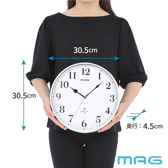 MAG(マグ) 掛け時計 壁掛け時計 Wi-Fiと接続 無線LAN アナログ 連続