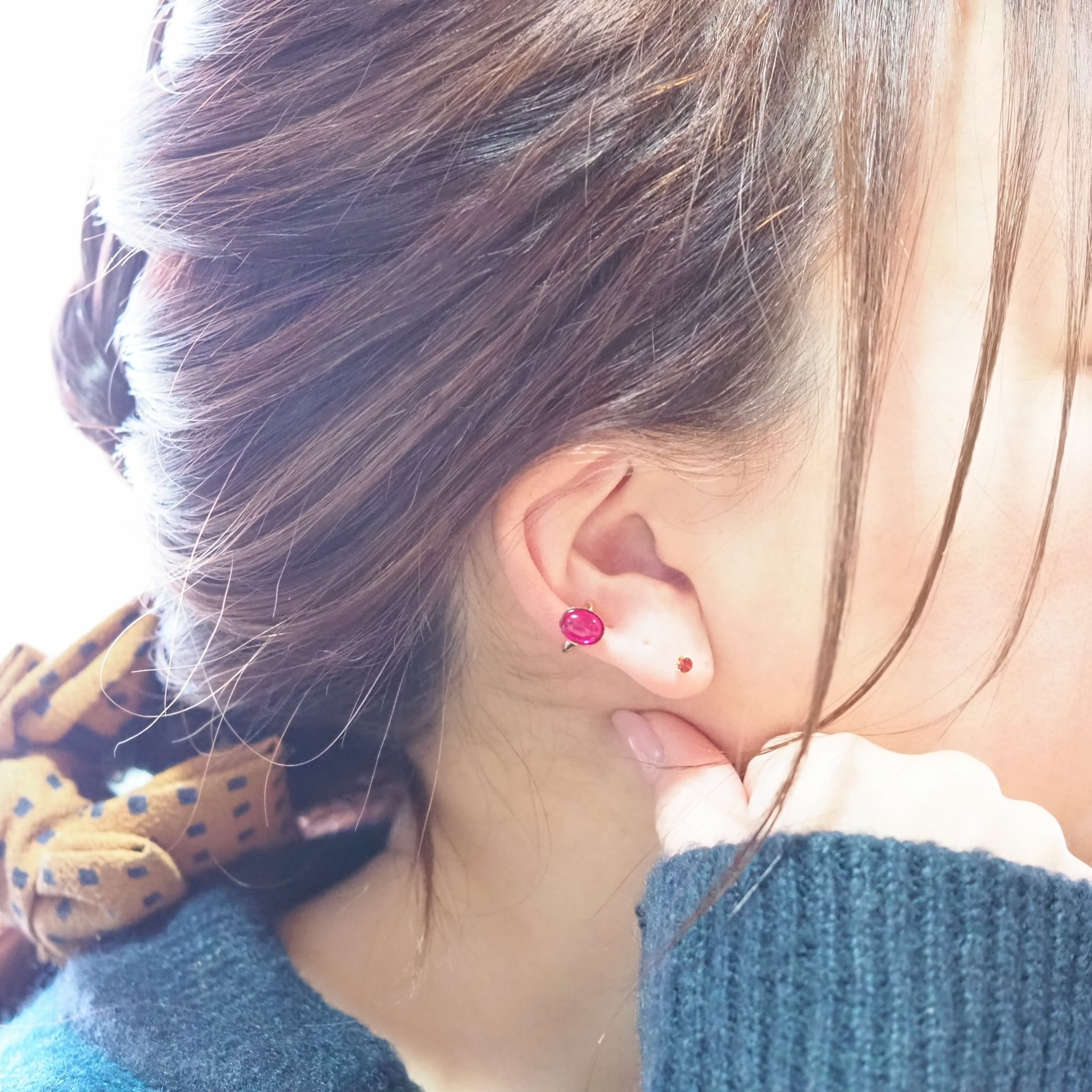 ブルーコッパーターコイズのイヤーカフ | yasaca