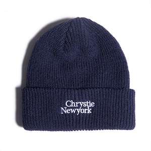 CHRYSTIE NYC / CLASSIC LOGO BEANIE -NAVY-