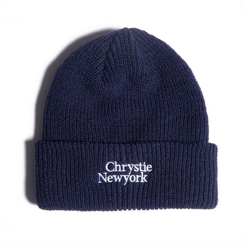 CHRYSTIE NYC / CLASSIC LOGO BEANIE -NAVY-