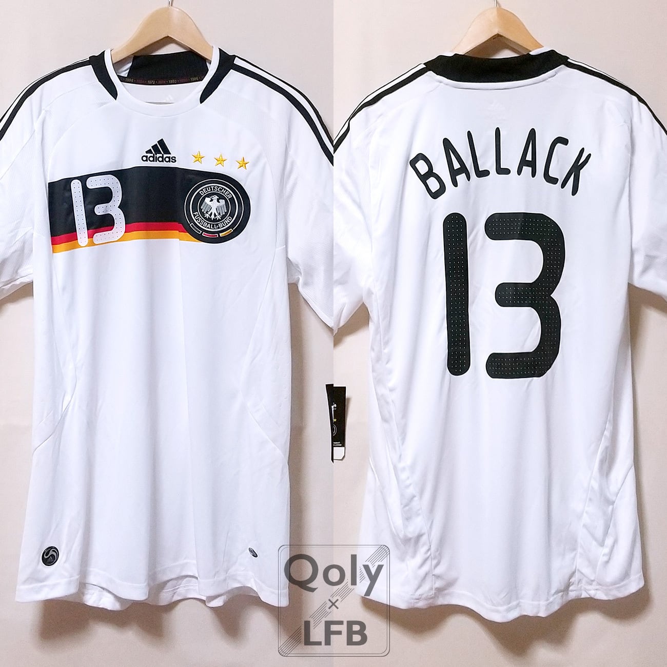ドイツ代表 2008 adidas ホーム半袖 #13 BALLACK ミヒャエル 