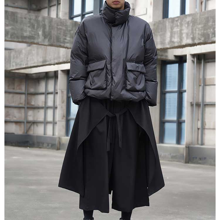 ラップスカートデザイン ワイドレッグクロップドパンツ 1color MPA0097