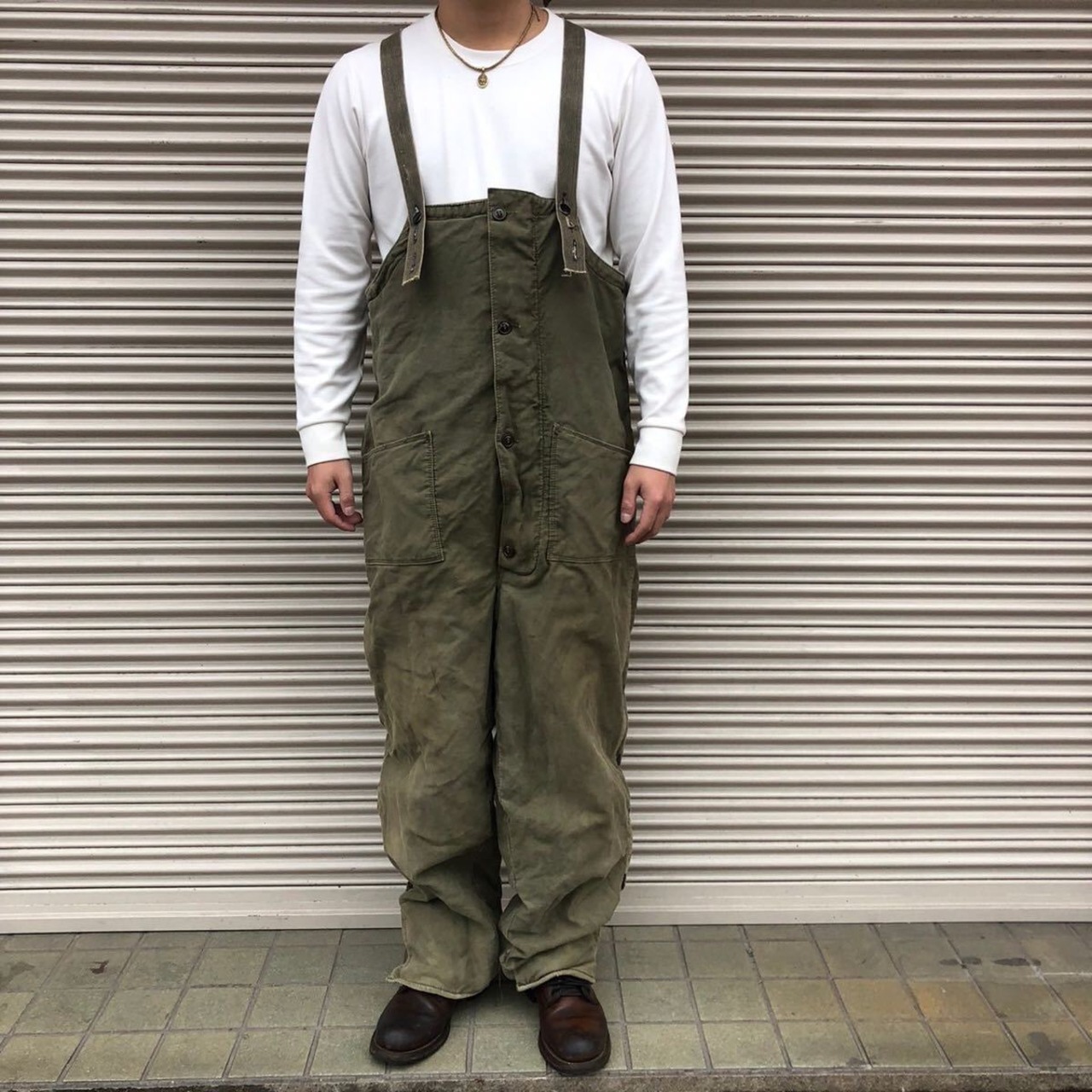 40s 米軍実物 ヴィンテージ USNAVY N-1 デッキパンツ オーバーオール 