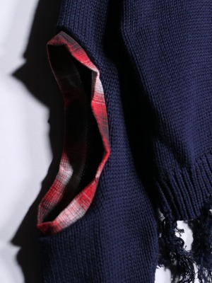 REMAKE / ”random dots” × ”boro” custom cotton knit