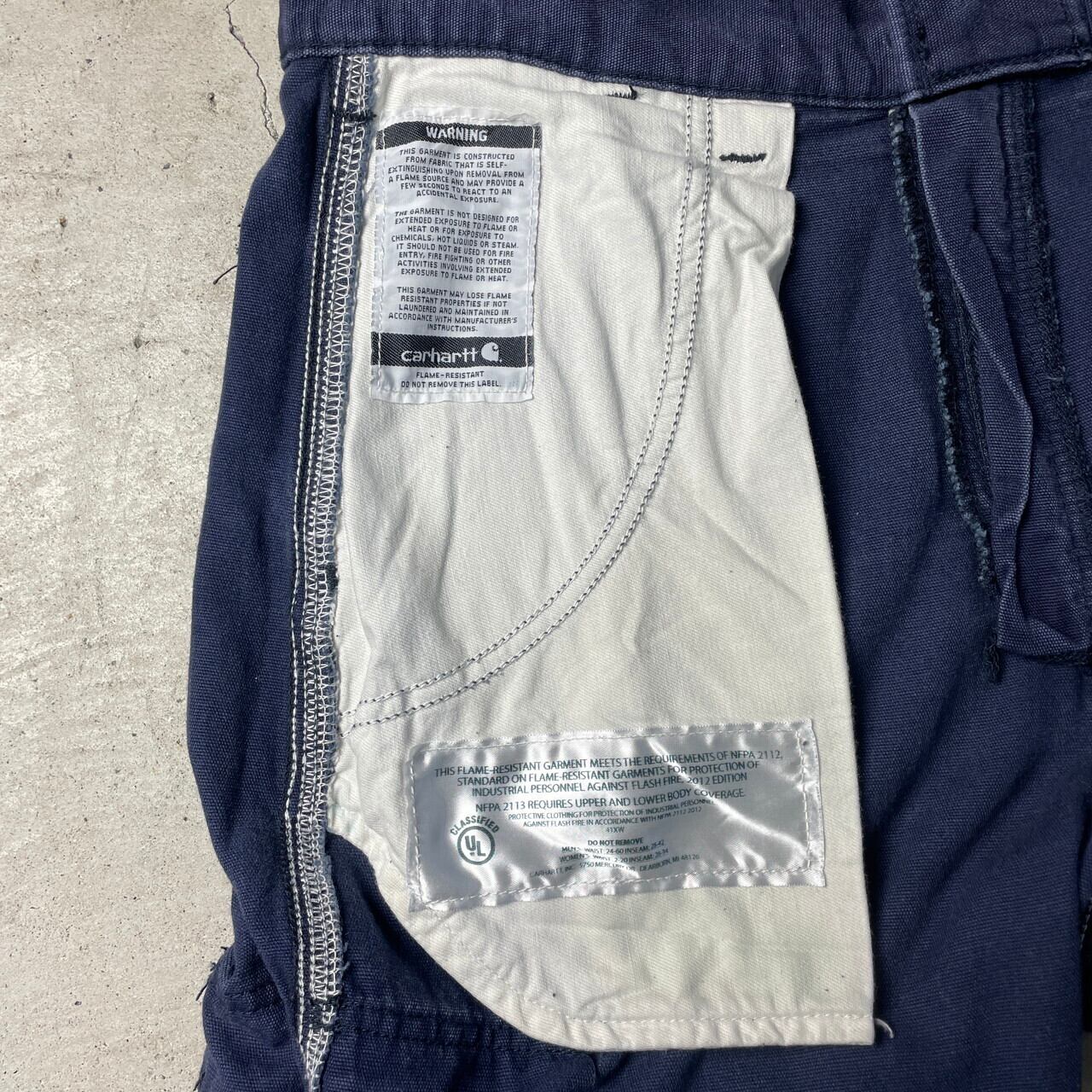 FR Carhartt 厚地/難燃性/ワークパンツ 濃紺  W44