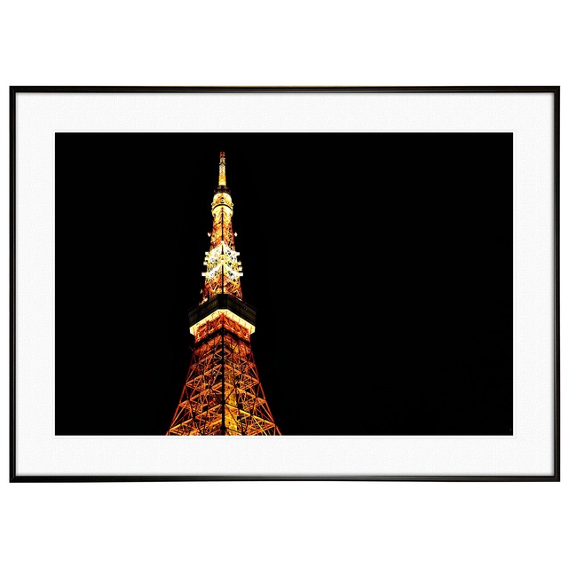 夜景写真 日本 東京タワー インテリアアートポスター額装 AS0497