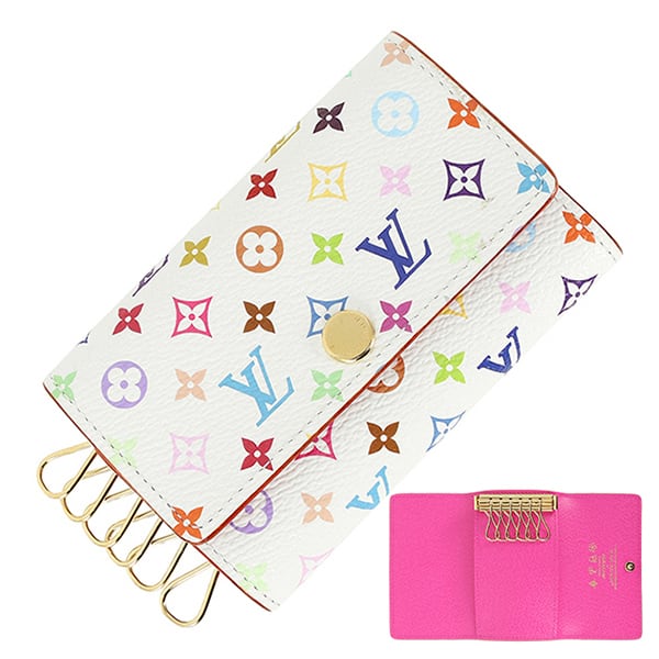 New LOUIS VUITTON ルイヴィトン ミュルティクレ 6 LV × TM 村上隆 モノグラムマルチカラー ホワイト キーケース 新品