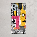 受注生産 iPhoneケース 黒黄ピンクのZINEコラージュ｜紙もの風 ZINE031A