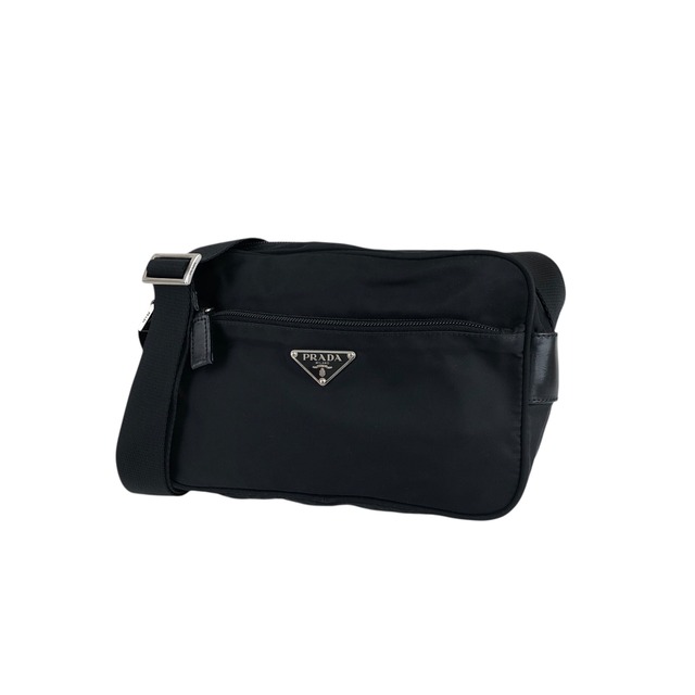 PRADA プラダ ショルダーバッグ ブラック トライアングルロゴ ナイロン vintage ヴィンテージ オールド rjf7np