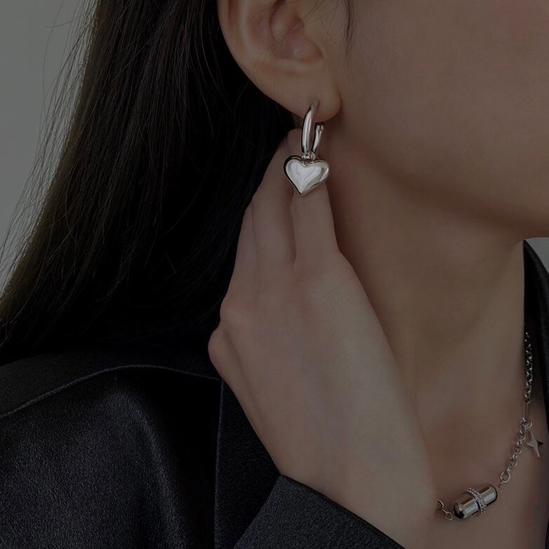 即納 Heart pierced earrings Ot214 ハート ピアス