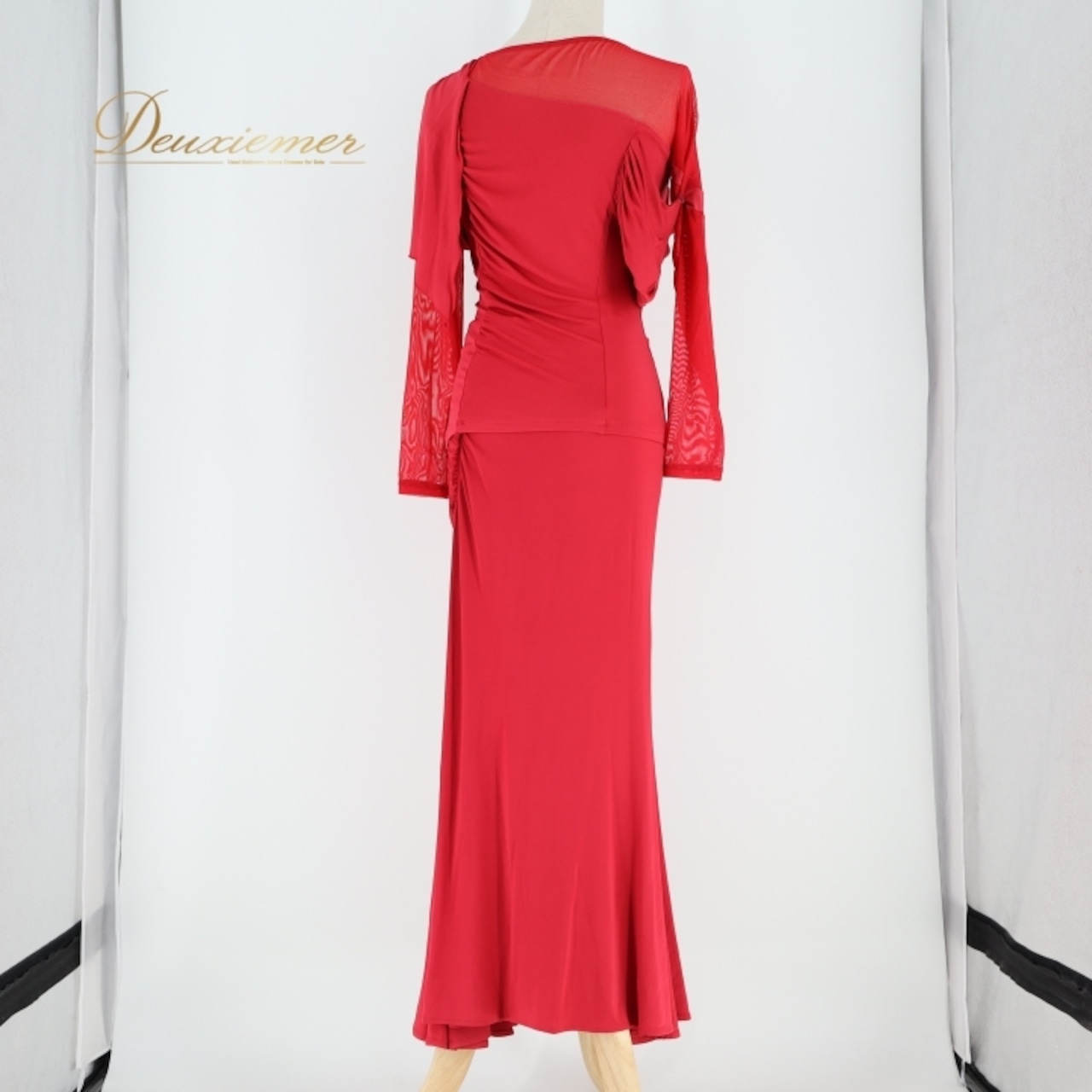 社交ダンス 衣装 ツーピース ピンク系 チャコットロイヤルダンス Chacott ROYAL DANCE 無地 シンプル 伸縮 ストレッチ ドレープ メッシュ 上品 タイト 練習 レッスン パーティー 長袖 鮮やか かわいい セットアップ 上下セット