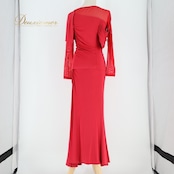 社交ダンス 衣装 ツーピース ピンク系 チャコットロイヤルダンス Chacott ROYAL DANCE 無地 シンプル 伸縮 ストレッチ ドレープ メッシュ 上品 タイト 練習 レッスン パーティー 長袖 鮮やか かわいい セットアップ 上下セット