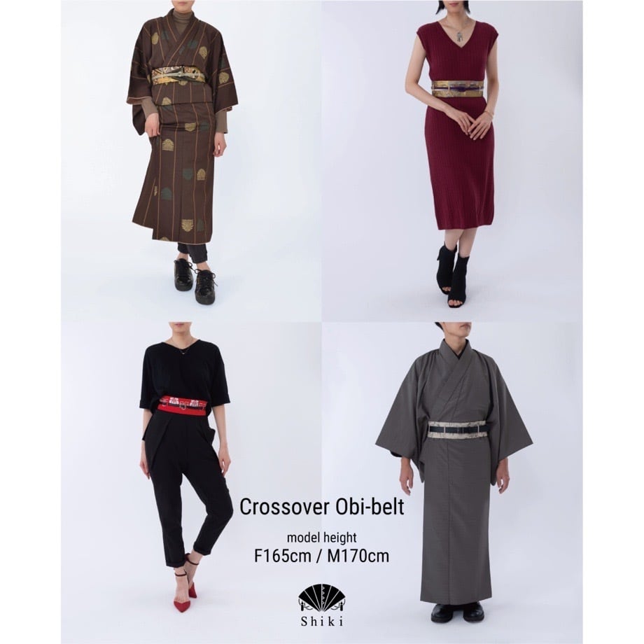クロスオーバー帯ベルト(振袖より制作) Crossover Obi-belt(Made of