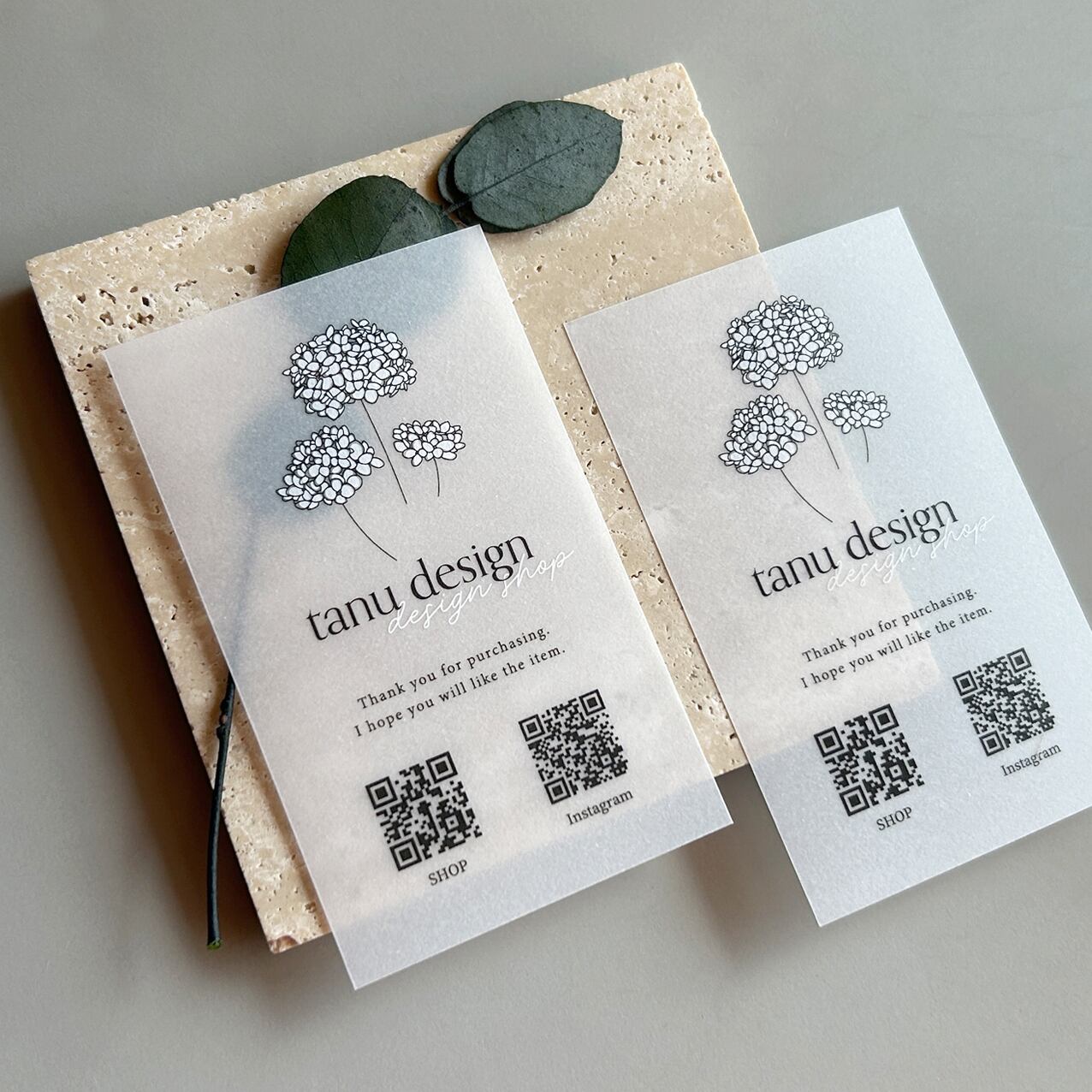 ショップカード アクセサリー台紙 サンキューカード 名刺 No.39 多様な字体・デザイン◇ショップカード / 名刺 / サンキュー