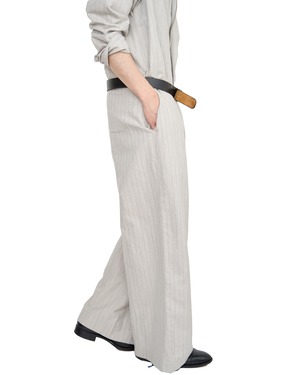 m's braque "ASSYMMETRIC ONE-SIDE LAPEL JUMP SUIT 〔NATURAL STRIPE〕"