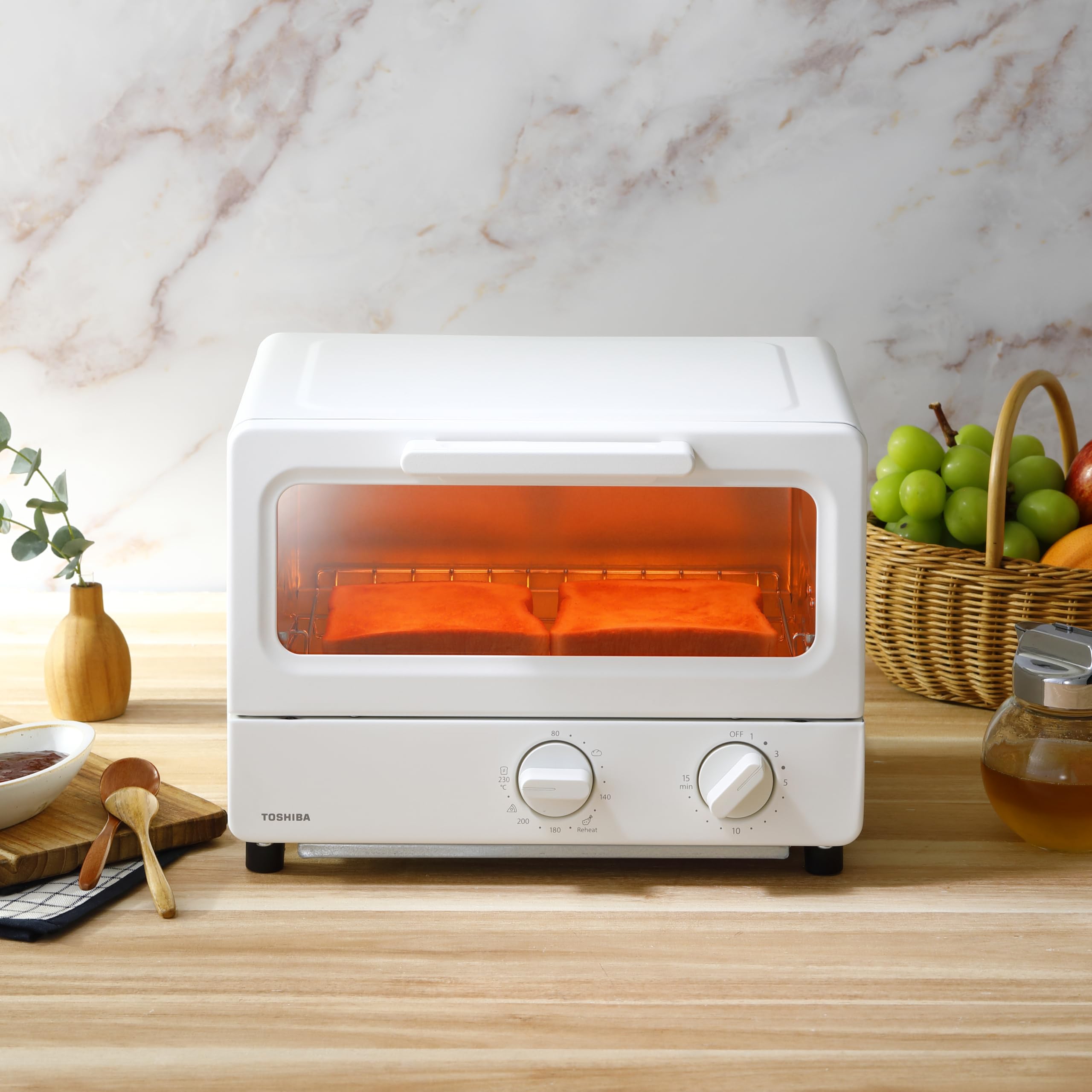 TOSHIBA(東芝) トースター オーブントースター 2枚焼き HTR-PZ3(W