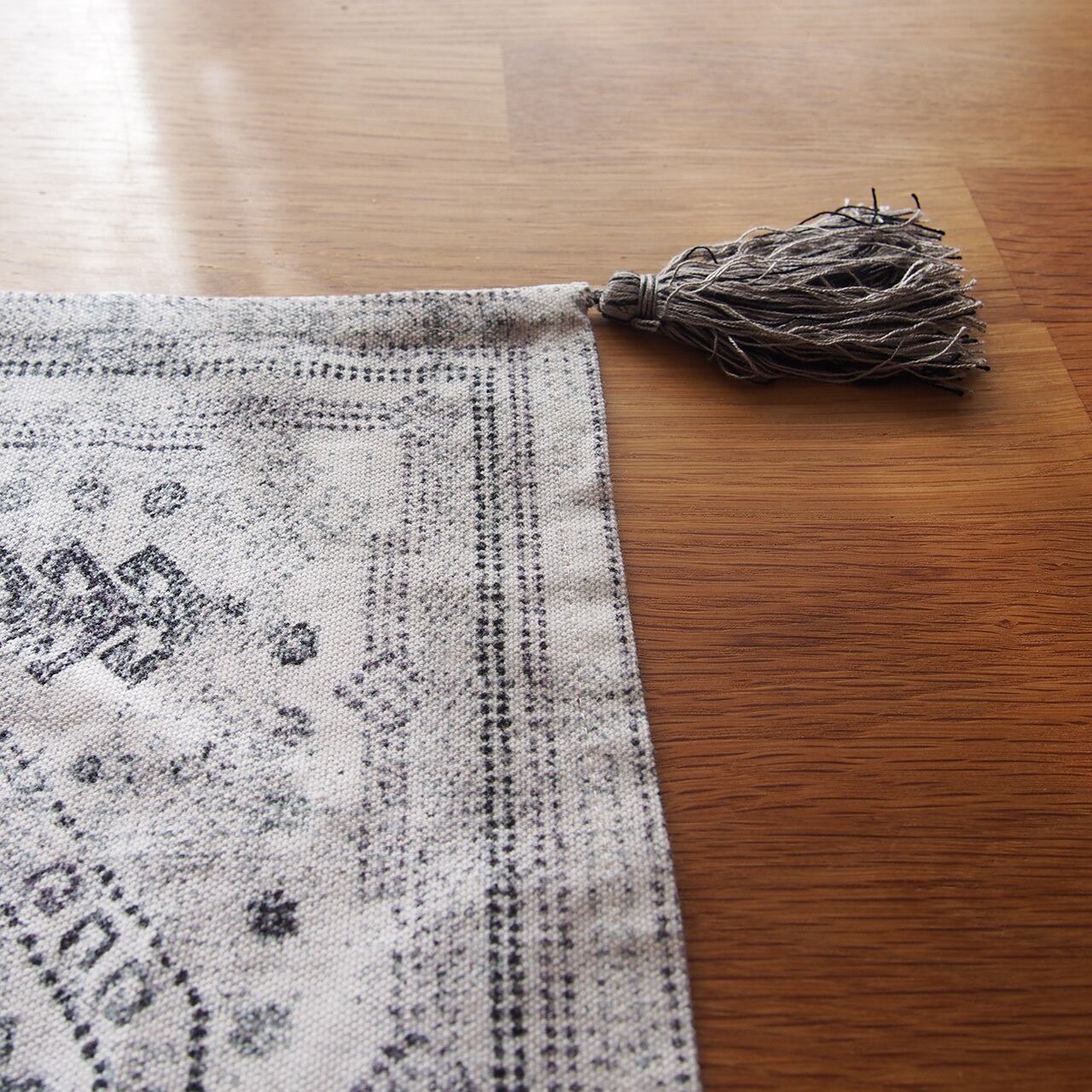 【 完売 】ヴィンテージライク フリンジマット|ペルシャ絨毯風 タッセル 民族調