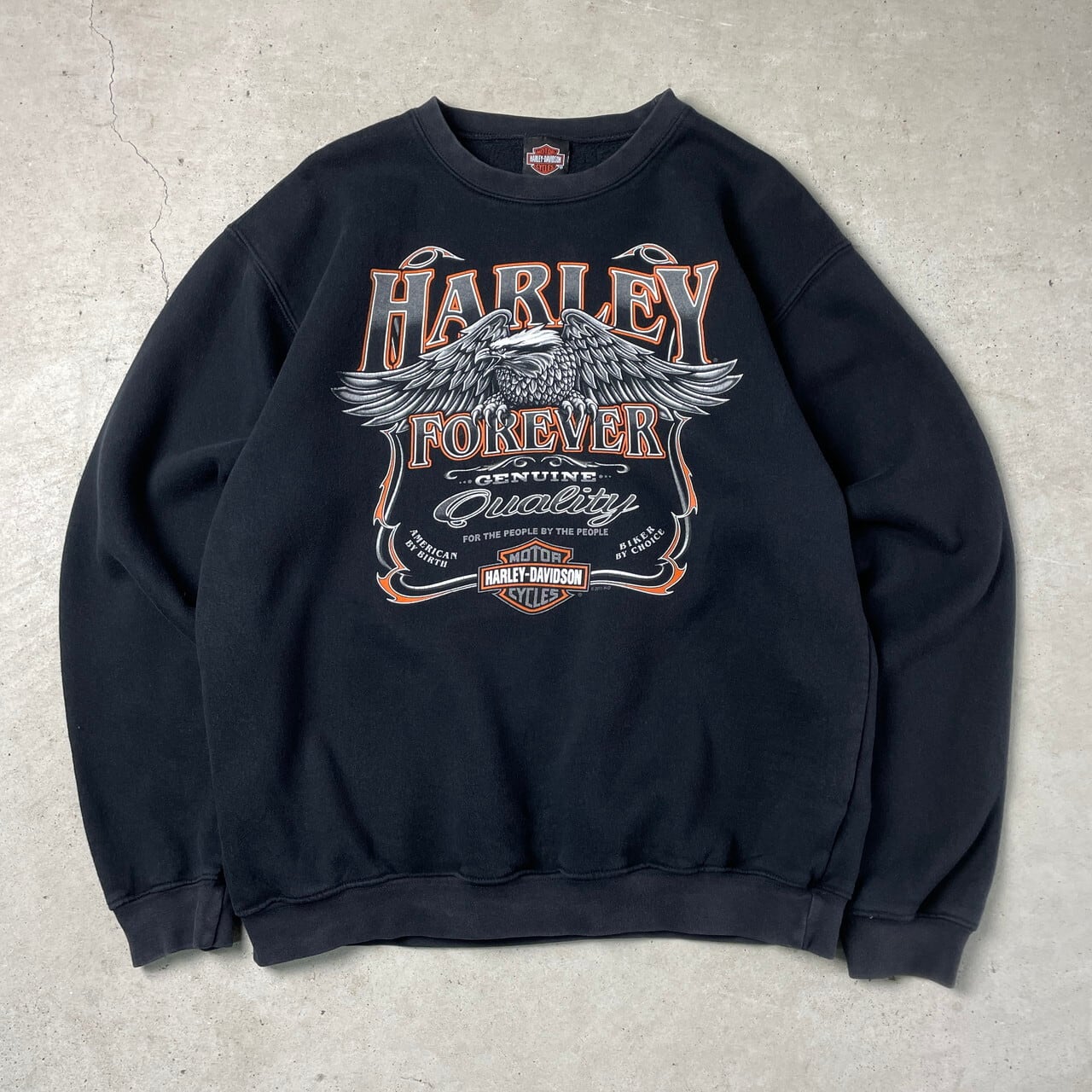 00年代 Harley-Davidson ハーレーダビッドソン イーグル プリント スウェットシャツ メンズM