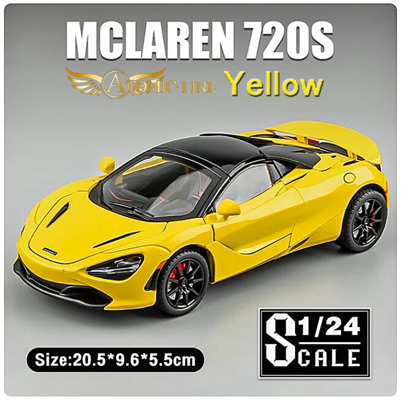 未使用 サニー製 ミニカー プラモデル 箱付 おまけ フェラーリ　マクラーレン マクラーレン 720S Spider 1/24 ミニカー 全4色 ライト点灯 エンジン