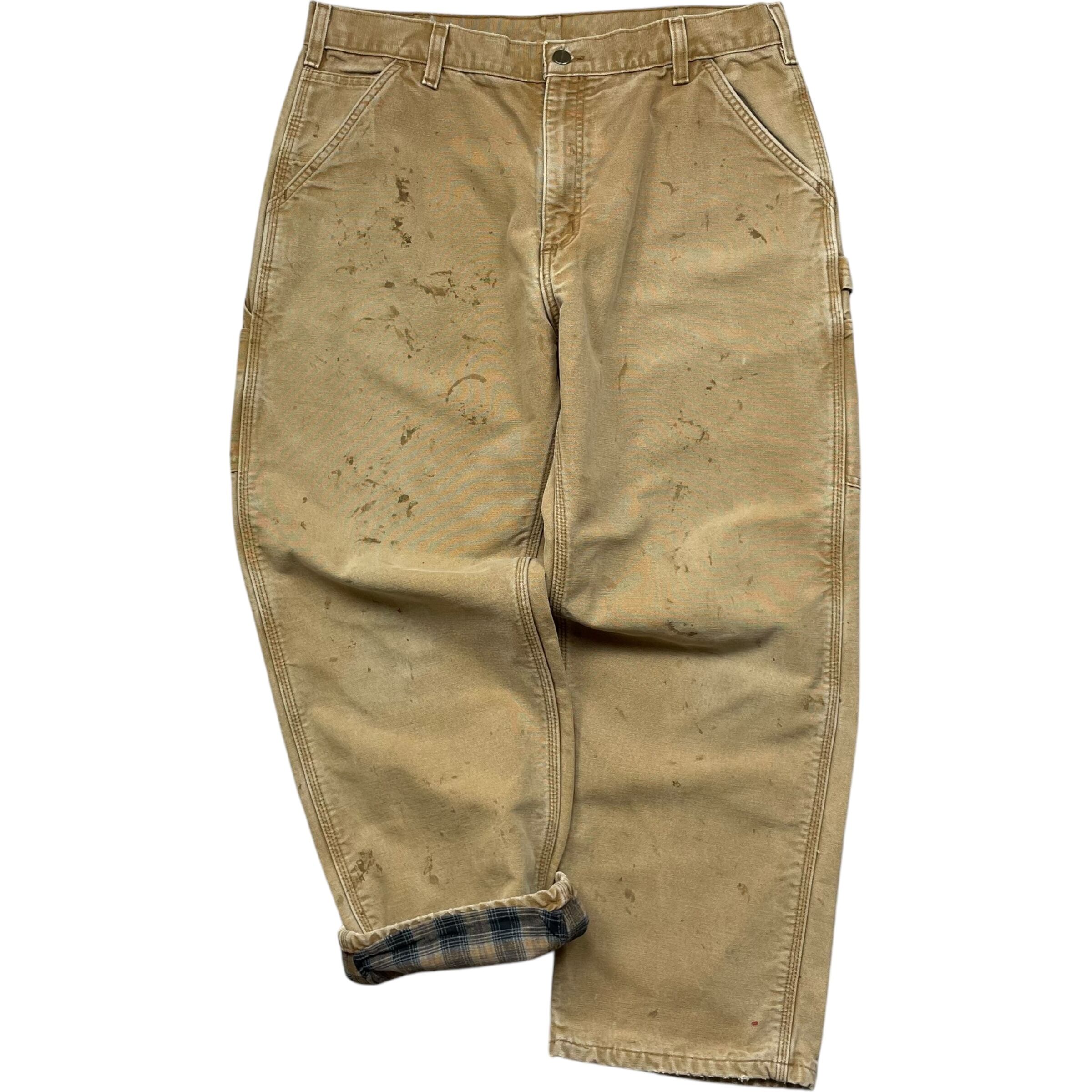 《実寸W36 L28》Carhartt カーハート ワークパンツ ペインターパンツ 裏ネル ブラウン no.5301