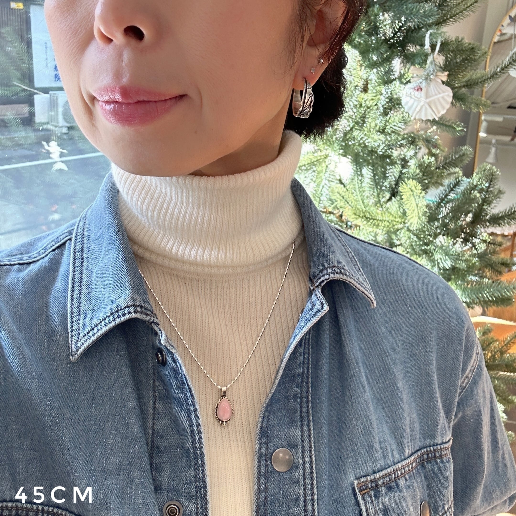 Indian Jewelry 》ドロップ型 コンクシェル ペンダント ネックレス