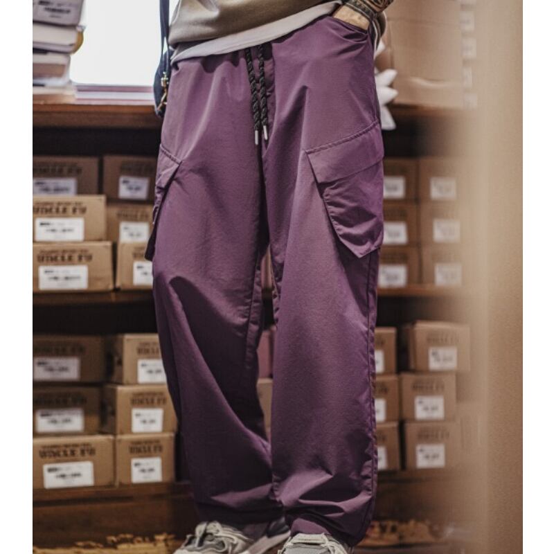 ウエストゴムワイドレッグカーゴパンツ A19132