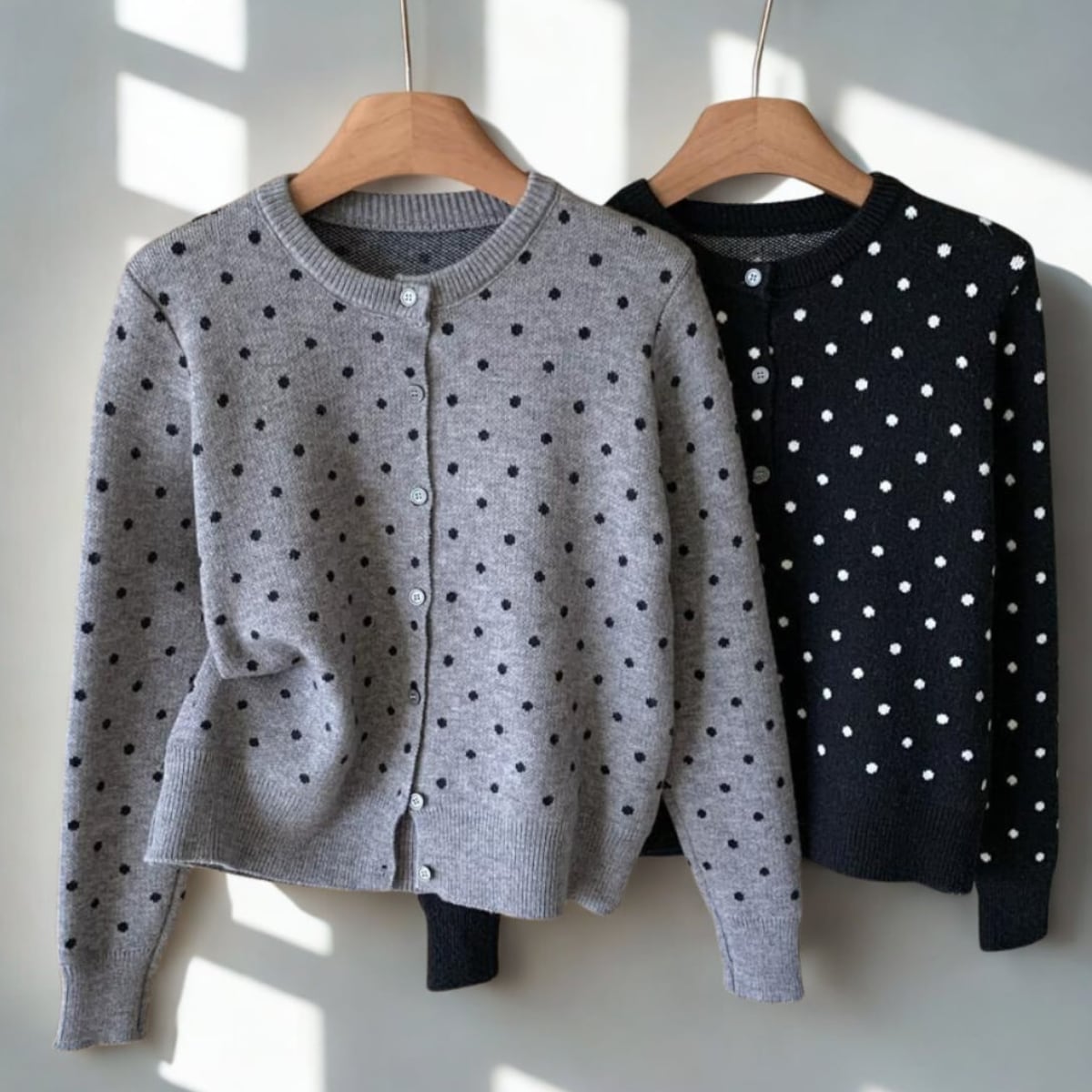 ドットジャカードニットカーディガン ch0012