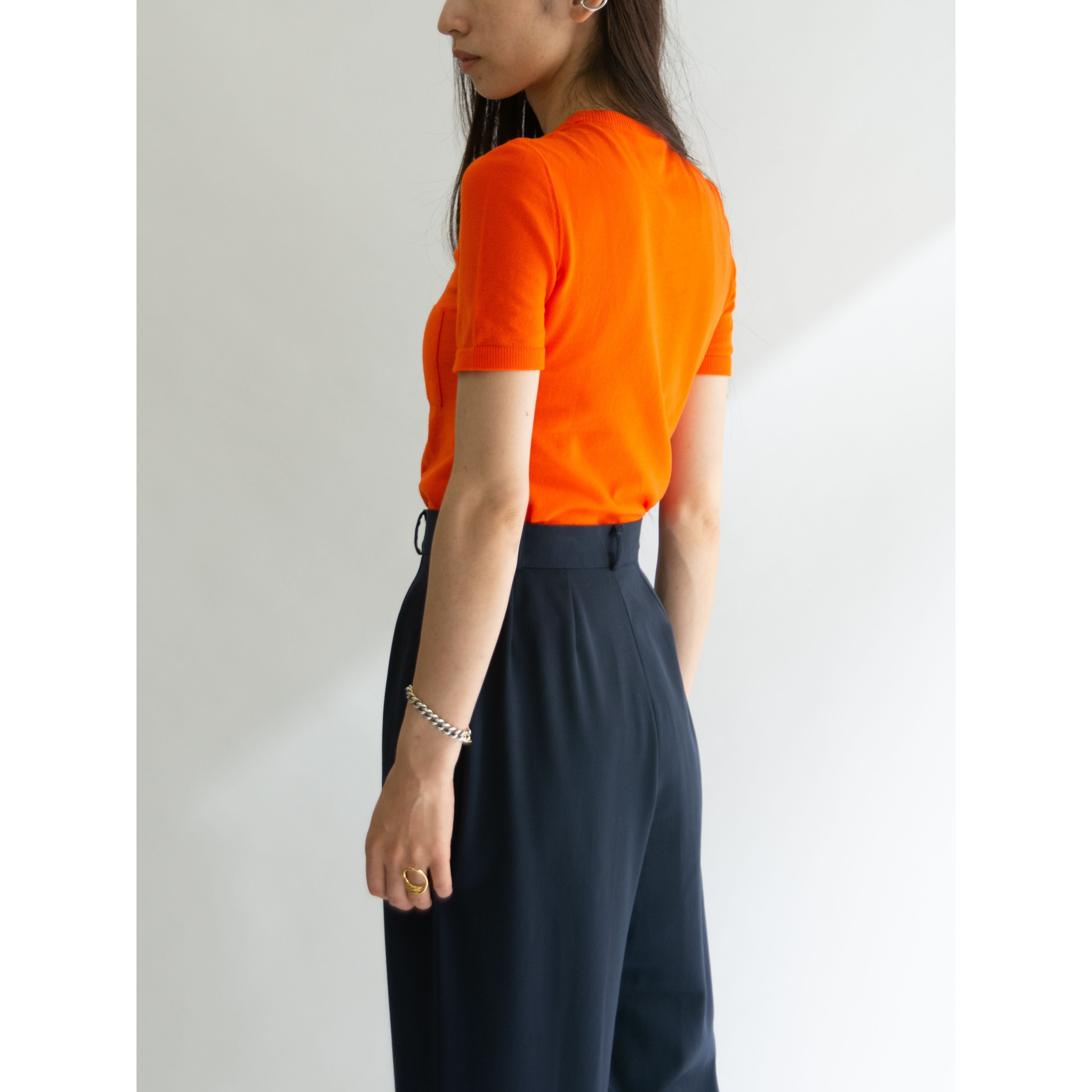 【courreges paris】Made in France 80's 100% Nylon Pullover（クレージュ フランス製 ナイロンプルオーバー クルーネックニット）