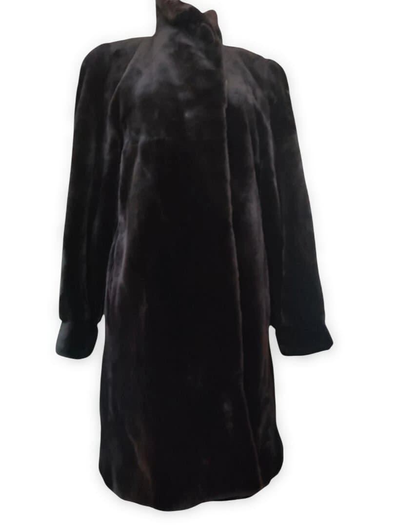 極美品☆MINK ミンク 本毛皮コート ブラック 15号 毛質艶や