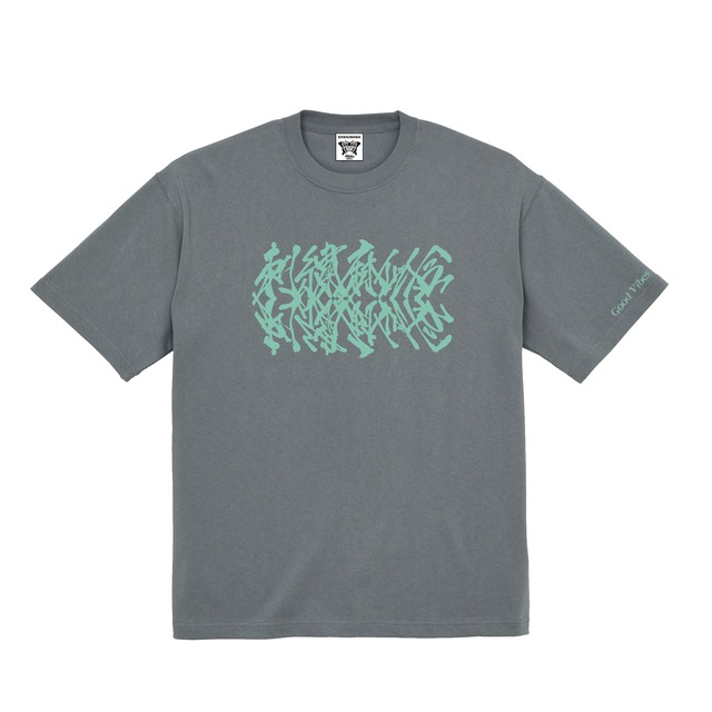 刺繍麻似合ロゴプリントビックシルエットTシャツ