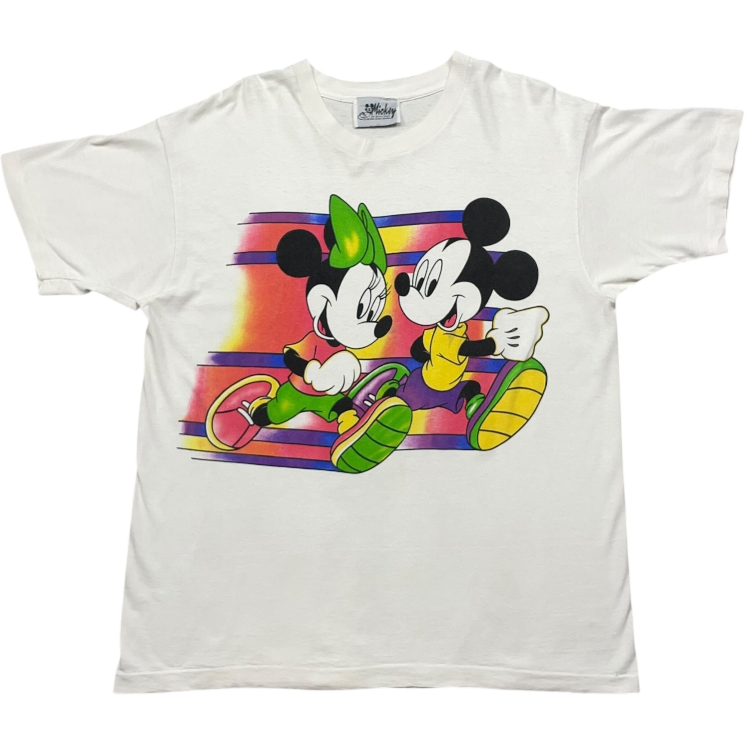《XL》 Disney ディズニー Tシャツ ミッキーマウス プリント シングルステッチ ホワイト 90年代 vintage no.7923