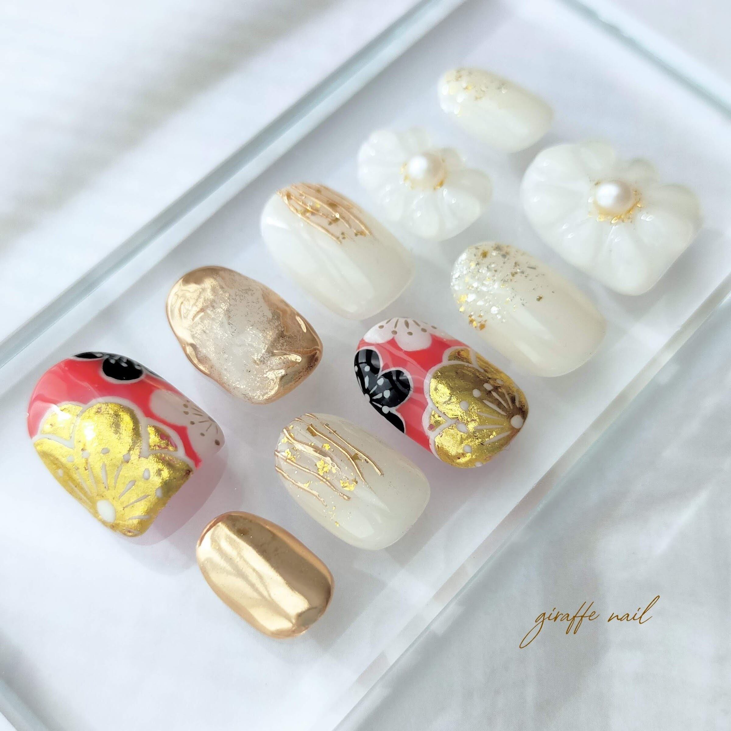 125 ネイルチップ 振袖ネイル 和装ネイル 前撮りネイル ピンクネイル