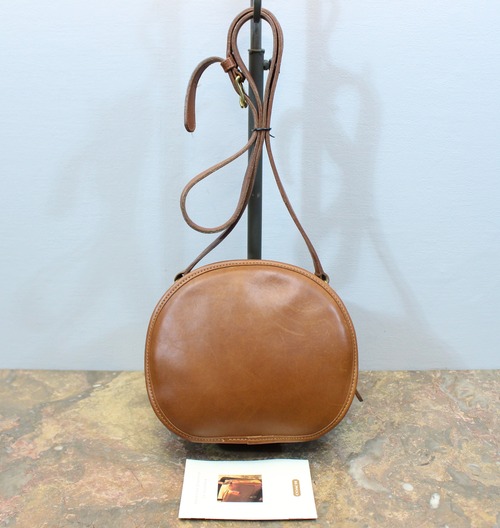 2000000028392 OLD COACH ROUND TYPE LEATHER SHOULDER BAG MADE IN USA/オールドコーチラウンド型ショルダーバッグ