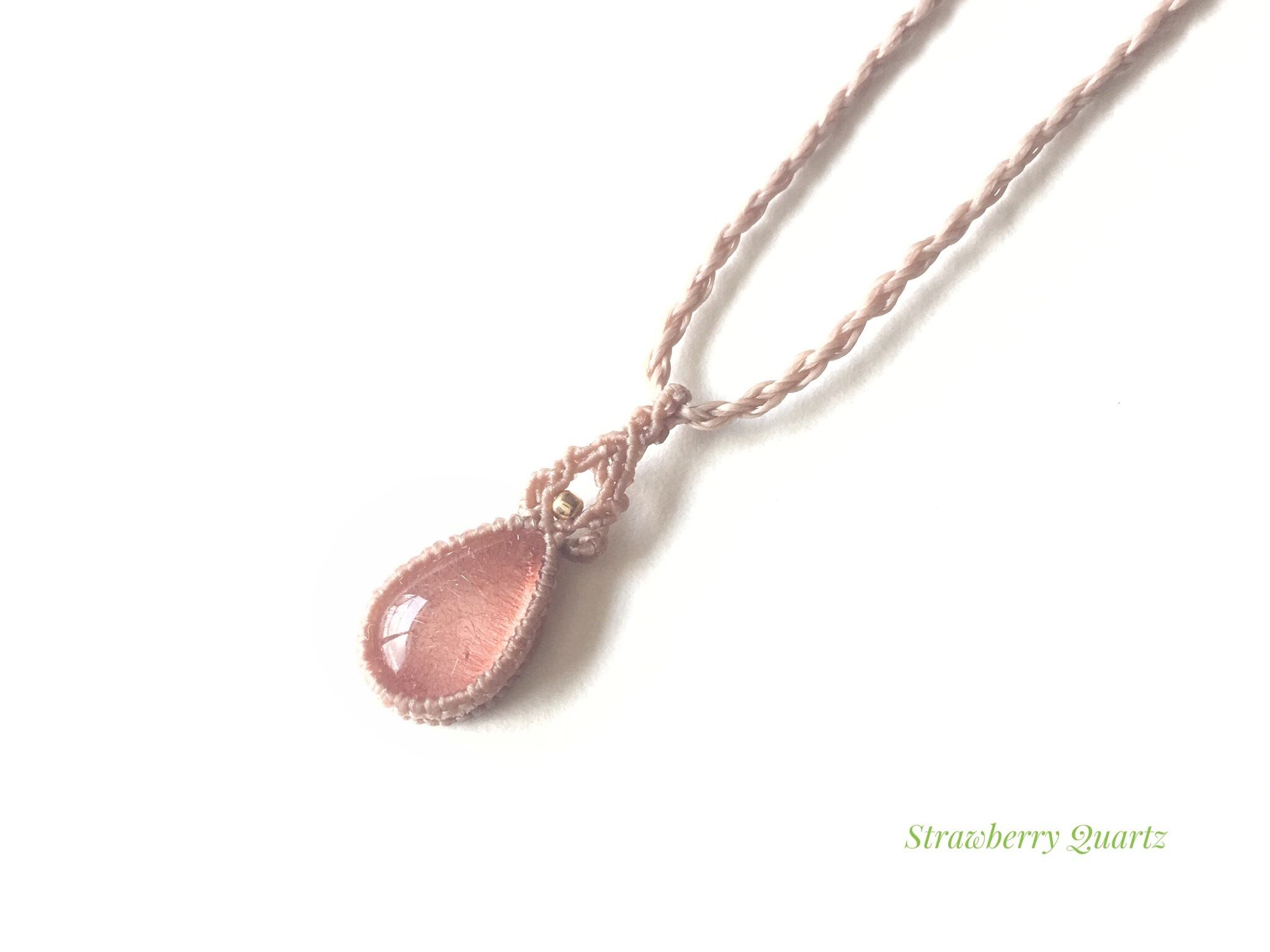 ストロベリークォーツ macramé necklace