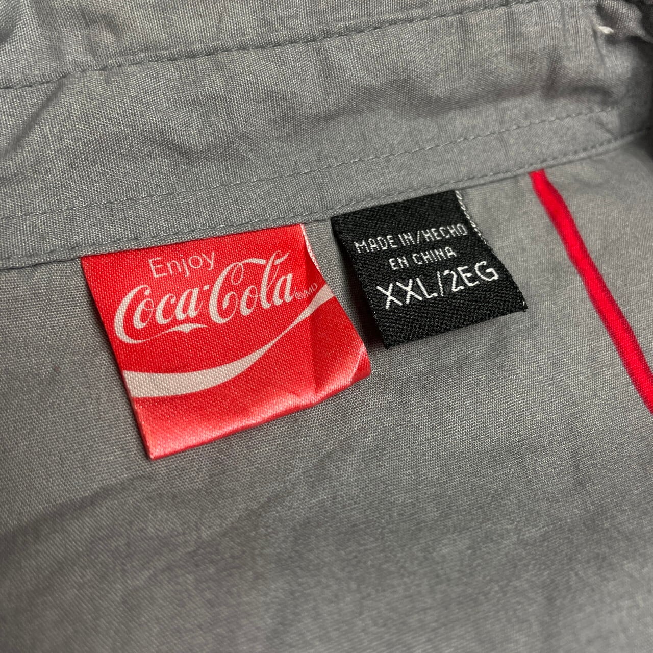 ビッグサイズ コカ・コーラ Coca-Cola 企業ロゴ ワッペン ストライプ