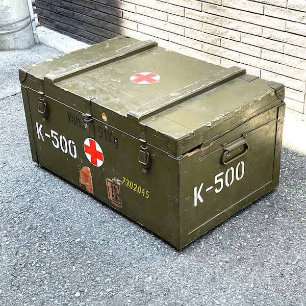 ミリタリーボックス　木製　ウッドボックス　ミリタリーグッズ　軍用グッズ　コンテナ